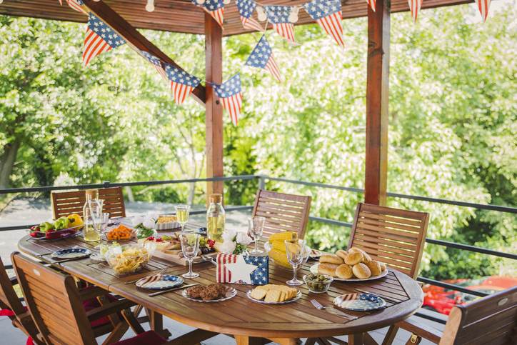 Decorated table for celebrating