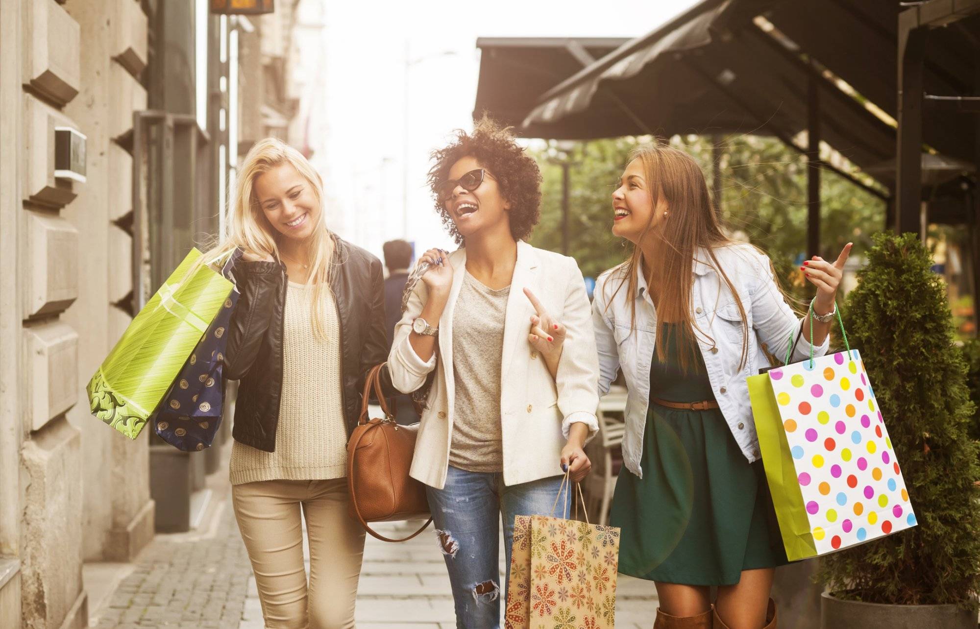 Happy woman in shopping